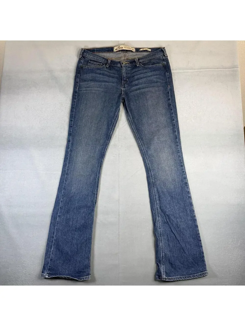 Vintage Y2K Hollister Cali Flare Jeans Womens 11L Blue Low Rise Medium Wash - Picture 1 of 8